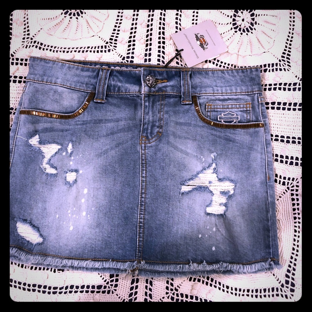 Harley Davidson denim skirt sm. 6 brand new w tags
